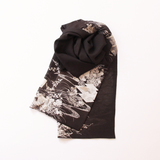 着物リメイク　アンティーク黒留袖ジレストール　絽　秋草に扇